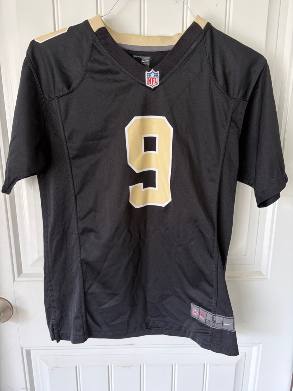 Nike Kids Black and Gold #9 Football Jersey